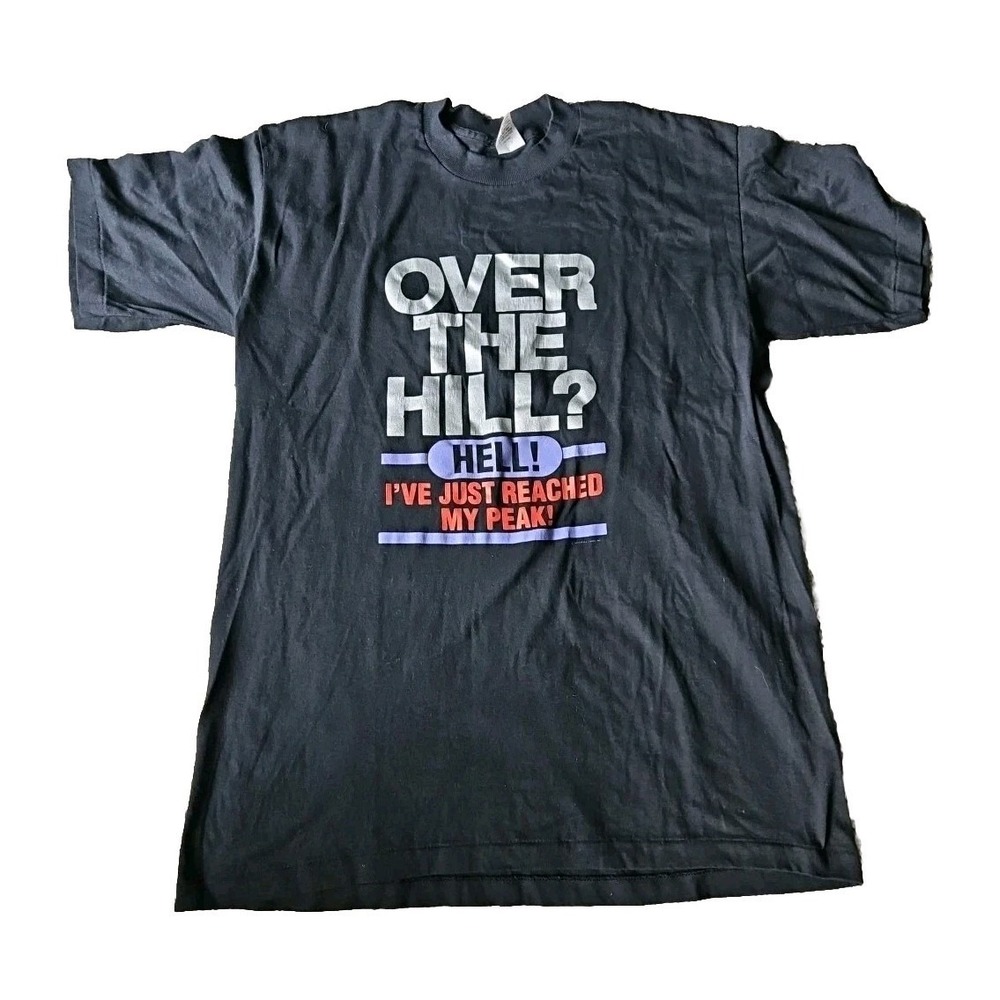 VTG Over The Hill? Hallmark Card Men's T-Shirt Size XL Single Stitch Graphic USA